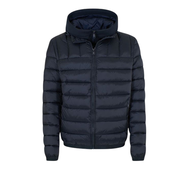 Piumino Uomo corto, con impunture orizzontali e pettorina rimovibile